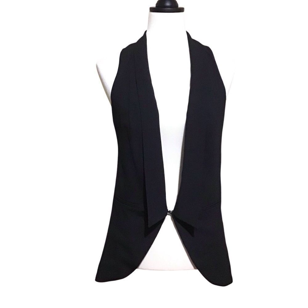 Bisou Bisou Michele Bonbot Black Long‎ Vest XS